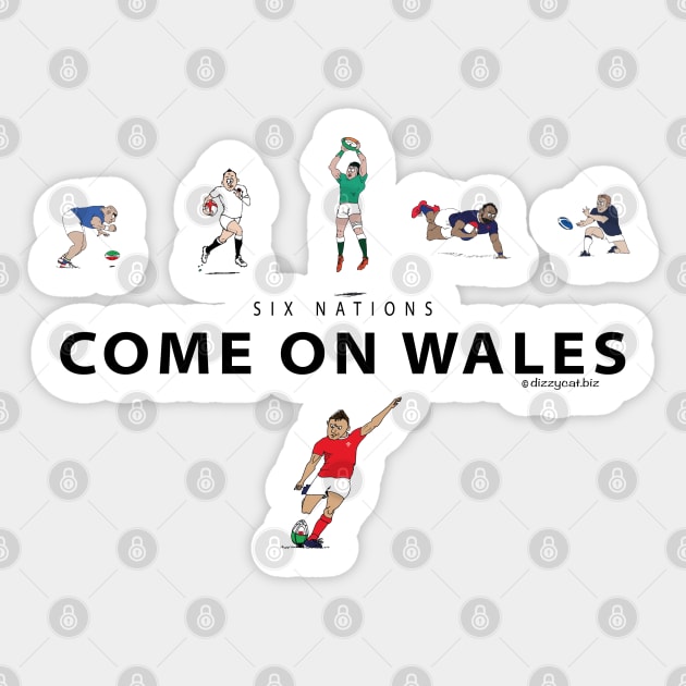 Six Nations - Come on Wales Sticker by dizzycat-biz